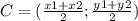 C=(\frac{x1+x2}{2} ;\frac{y1+y2}{2} )