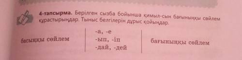 Составьте предложения с данными окончаниями на казахском​