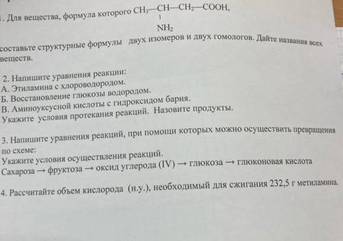 решить ! Задание по теме: Углеводы, Азотосодержащие органические соединения