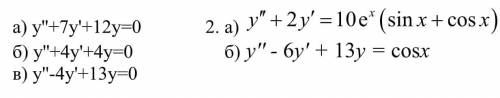 Розв'язати диференціальні рівняння другого порядку. (Solve second order differential equations) (Реш