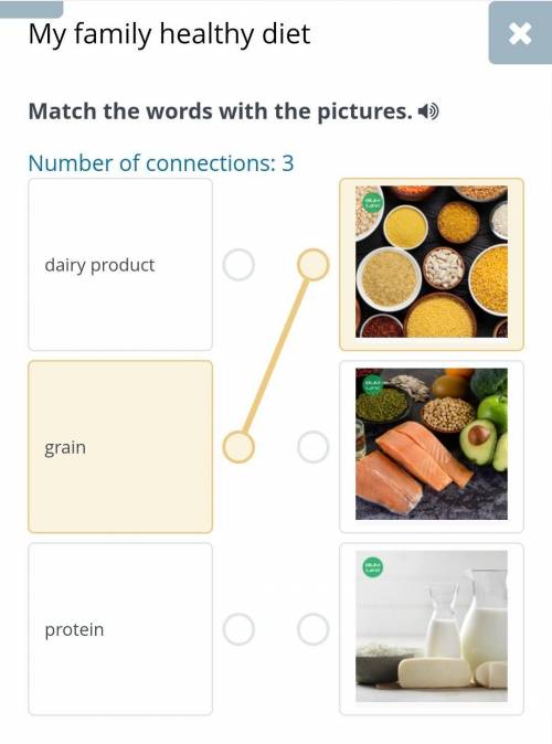 My family healthy dietmatch the words with the pictures​