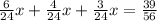 \frac{6}{24} x + \frac{4}{24} x + \frac{3}{24}x = \frac{39}{56}