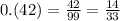 0.(42) = \frac{42}{99} = \frac{14}{33}