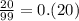 \frac{20}{99} = 0.(20)