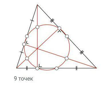 Почему прямая Эйлера называется прямой девяти точек?​