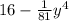 16 - \frac{1}{81} y ^{4}