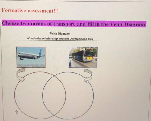 Choose two means of transport and fill in the Venn Diagram.