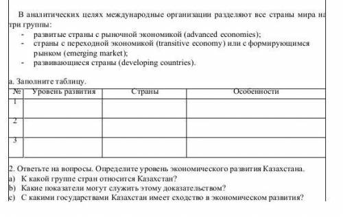 . Тема урока: Показатели развития мирового хозяйства​