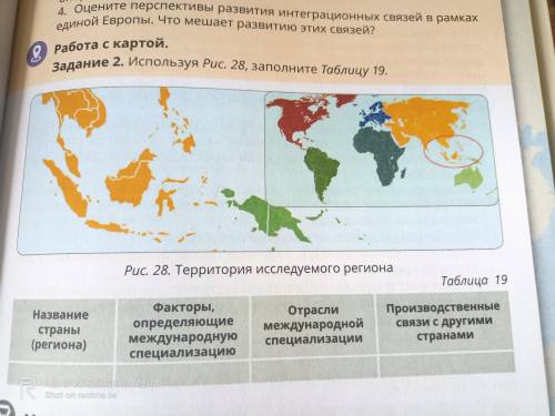 заполните таблицу название страны факторы определяющие международную специализацию /отрасли междунар