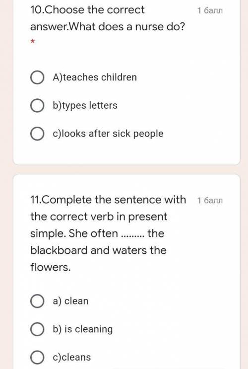 11.Complete the sentence with the correct verb in present simple. She often ……… the blackboard and w