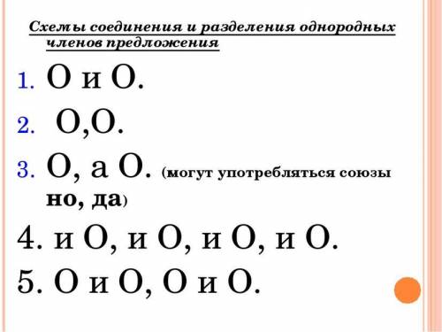 составить предложения с однородными членами предложения по данным схемам(схемы внизу), предложений д