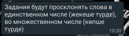 Просклонять слова в единственном числе (жекеше түрде), во множественном числе (көпше түрде) ​