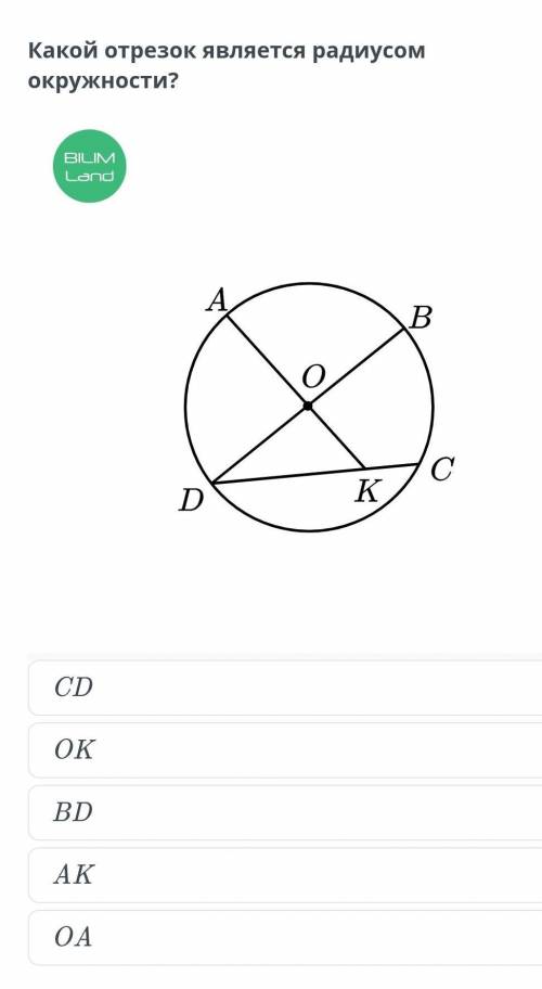 Какой отрезок является радиосом окружности? ​