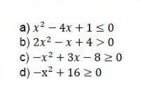 Укажите соответствующий вывод для каждого неравенства. Обоснуйте свой ответa) x² - 4x +1 sob) 2x²-x+