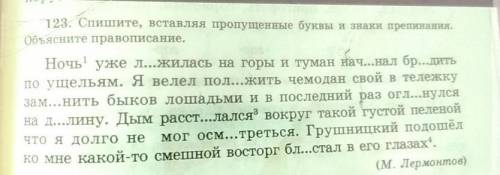 Спишите вставляя пропущенные буквы и знаки препинания Объясните правописание помните ночь уже ложила