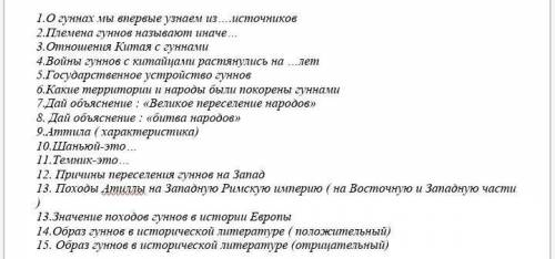 О гуннах мы впервые узнаем из….источников 2.Племена гуннов называют иначе…3.Отношения Китая с гуннам