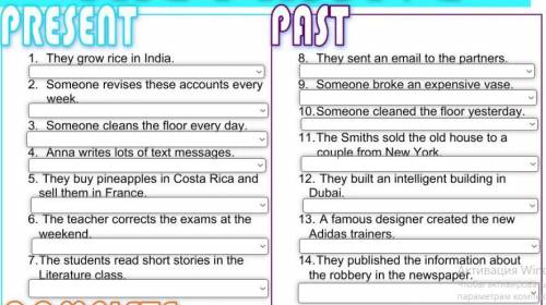 Rewrite the sentences in active to passive voice. Be attentive! Present и Past simple Как можно скор