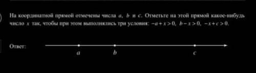 ОЧЕНЬ СИЛЬНО НУЖНА на координатной прямой отмечены числа a, b и c . отметьте на этой прямой какое-ни