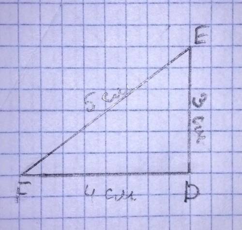 Побудуйте трикутник DEF у якому DE=3 см DF=4 см EF=5 смна рисунку ответ ^^​