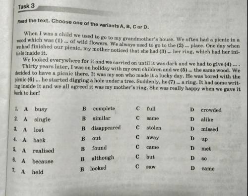 Читай текст. Виберіть один із варіантів A, B, C Або D.​