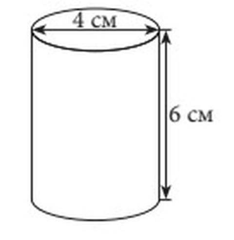 Высота цилиндра равна 6 см, а длина диаметра основания равна 4 см. Чему равна площадь боковой поверх