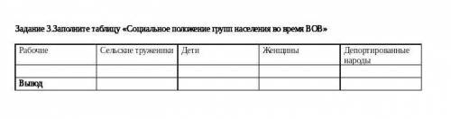 Сор по истории Казахстана! Социально положение групп населения во время ВОВ  ​