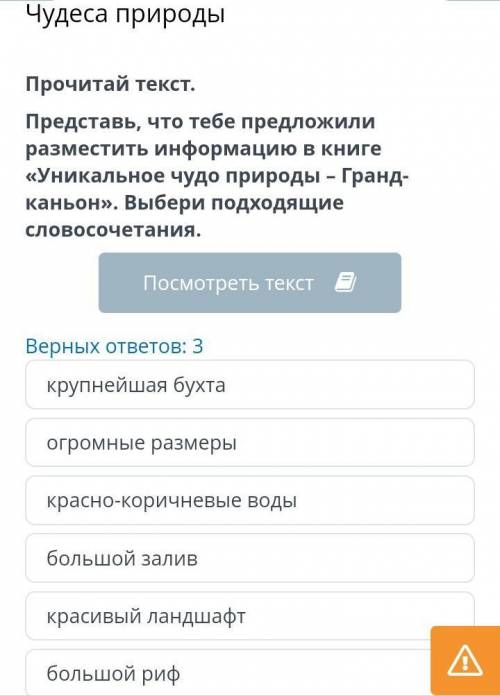 Чудеса природы Прочитай текст.Представь, что тебе предложили разместить информацию в книге «Уникальн