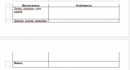 Задание 2  Определите и запишите особенности  национальных музыкальных инструментов. Сделайте вывод.