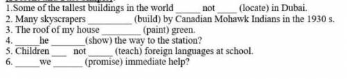 Task 3. 1)Use the verbs in brackets and complete the sentences with Passtyr forms Present and Past S