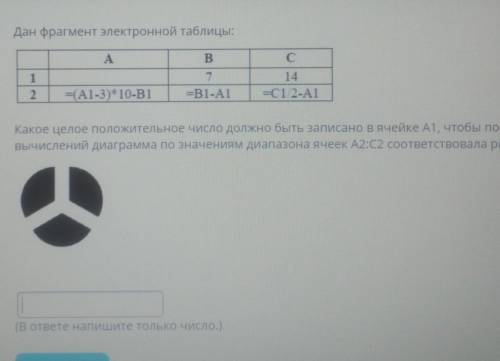 какое целое положительное число должно быть записано в ячейке A1, чтобы построенная после выполнения