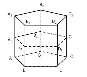 Основание призмы — правильный пятиугольник со стороной 6 см. Длина её бокового ребра — 16 см. Плоско