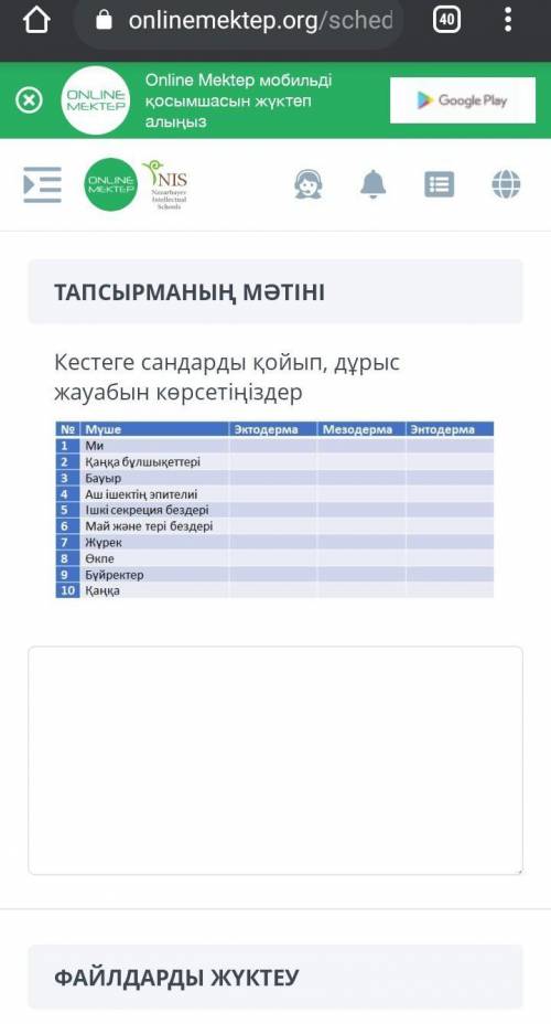 Помагит надо эктодерму и мезодерма энтодерма и заполнить​