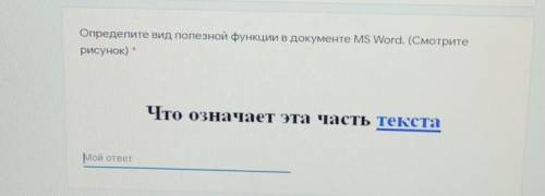 Определите вид полезной функции в документе MS Word. (Смотрите рисунок)Что означает эта часть текста