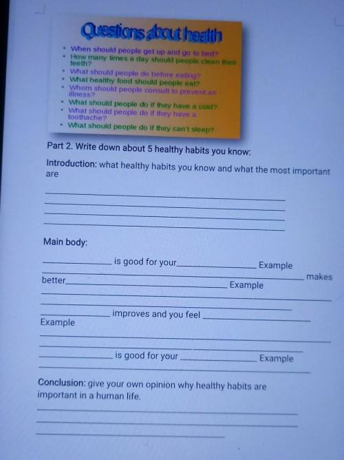 Questions about health • When should people get up and go to bed?• How many times a day should peopl