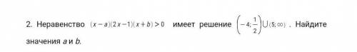 2. Неравенство имеет решение . Найдите значения a и b.​