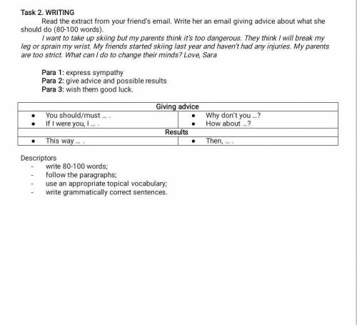 Read the extract from your friend's email write her an email what she should do (80-100) words WRITI
