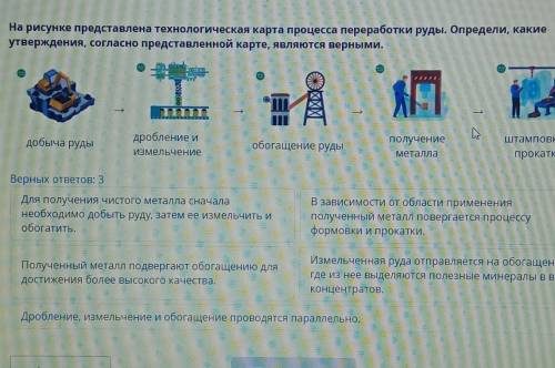 Процесс переработки руды На рисунке представлена технологическая карта процесса переработки руды. Оп