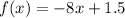 \\ f(x) = - 8x + 1.5 \\ \\