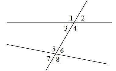По данным рисунка ответьте на следующий вопрос: в какой из указанных пар углы являются соответственн
