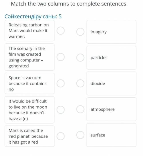 Match the two columns to complete sentences​