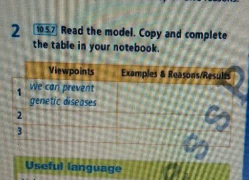 1057 Read the model. Copy and complete the table in your notebook. Viewpoints Examples & Reasons