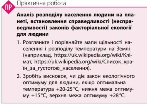 Зробіть висновок, чи діє закон екологічного оптимуму для людини, якщо оптимальна температура +20-25°