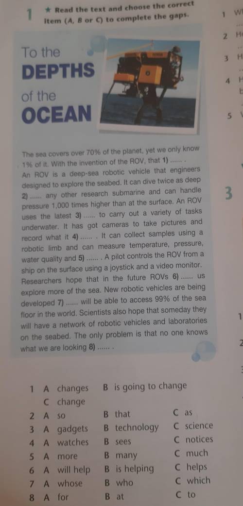 Read the text and choose the correct item (A, B or C) to complete the gaps. ответьте прямо сейчас )​