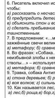 6. ГПисатель Включил историю ели и сосны в своё повествование, чтобы:а) рассказать о несчастной жизн