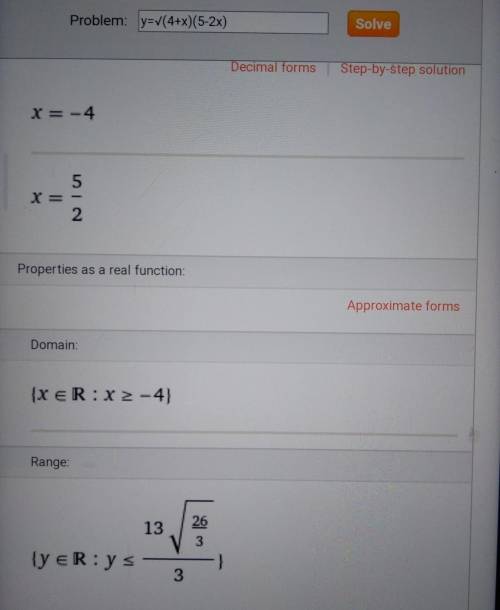 С ОТВЕТОМ и без лишнего только ответ Найти область определенияфункции y=√(4+x)(5-2x) ​