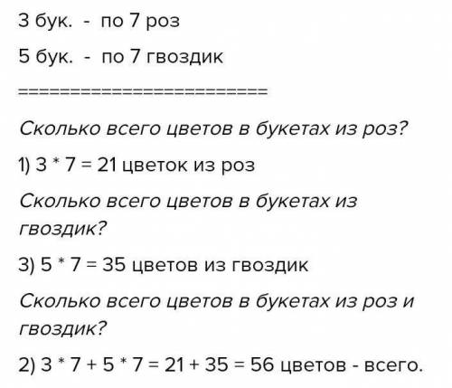 В цветочном магазине продали желтых роз 11 букетов по 3 розы и красных роз 15 букетов по7 роз.На ско