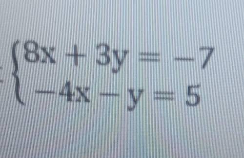 Решите систему уравнений сложения 8 Икс плюс 3 игрек равно минус 7 минус 4 икс - игрек равно 5​