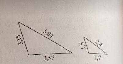Поясните, подобны ли треугольники, если да, то найдите коэффициент подобия