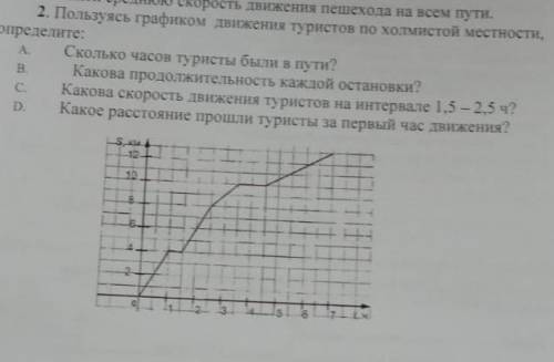 Пользуясь графиком движения Туриста определите:​