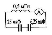 На рисунке дана схема соединения элементов колебательного контура. Если максимальное значение силы т